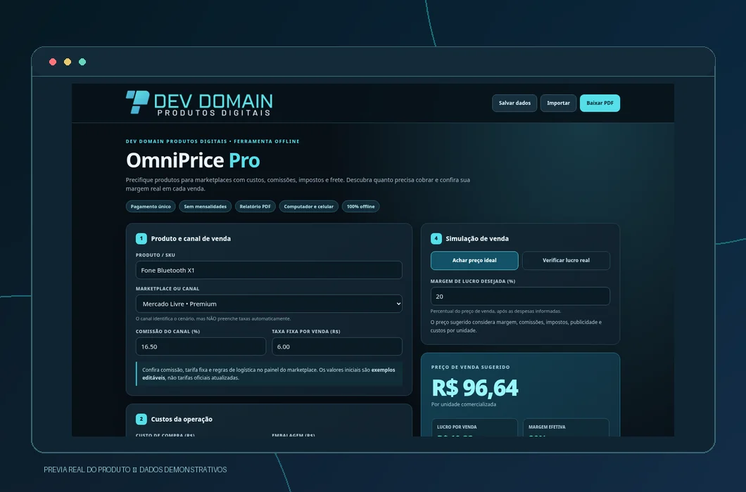 Captura real da interface: OmniPrice Pro